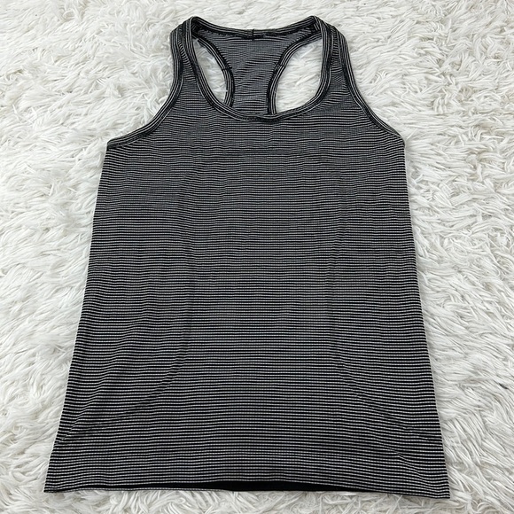 lululemon athletica Tops - Lululemon Swiftly Tech Tank Hyper Stripe Black White